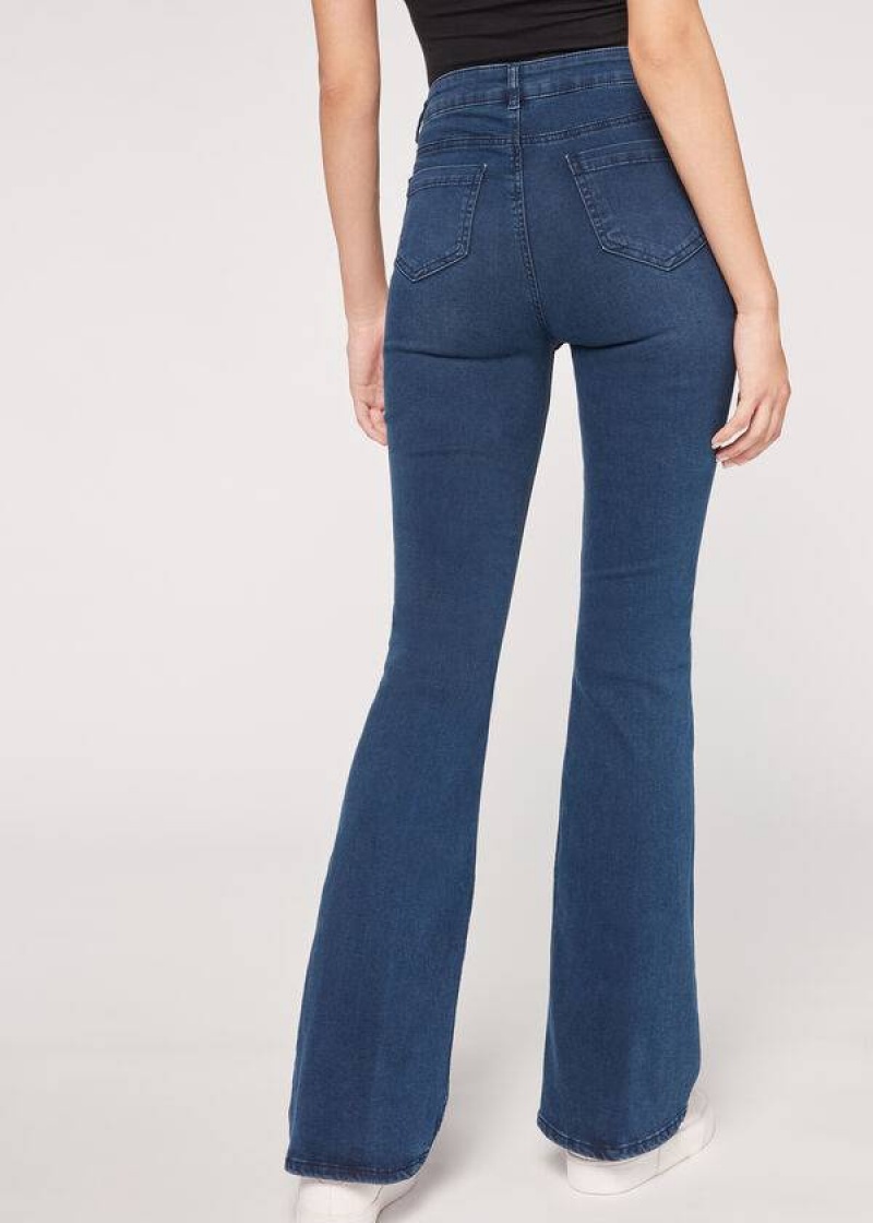 Calzedonia Flared Jeans Damen Blau | DE1598GL